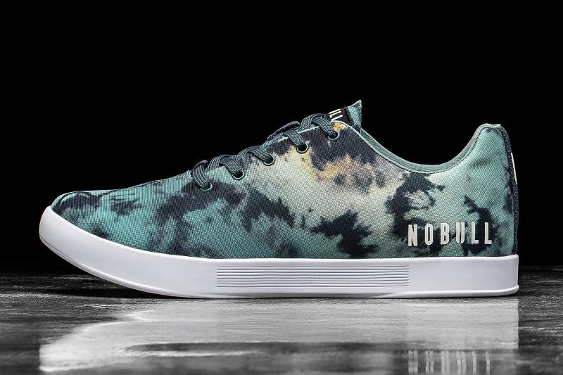 Men\'s Nobull Teal Tie-Dye Canvas Trainers Turquoise | SG L2370I